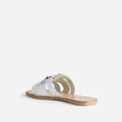 Mule Blanche En Cuir Embossé Croco -Caprices Chaussures Boutique WWWERM 10382780486 3