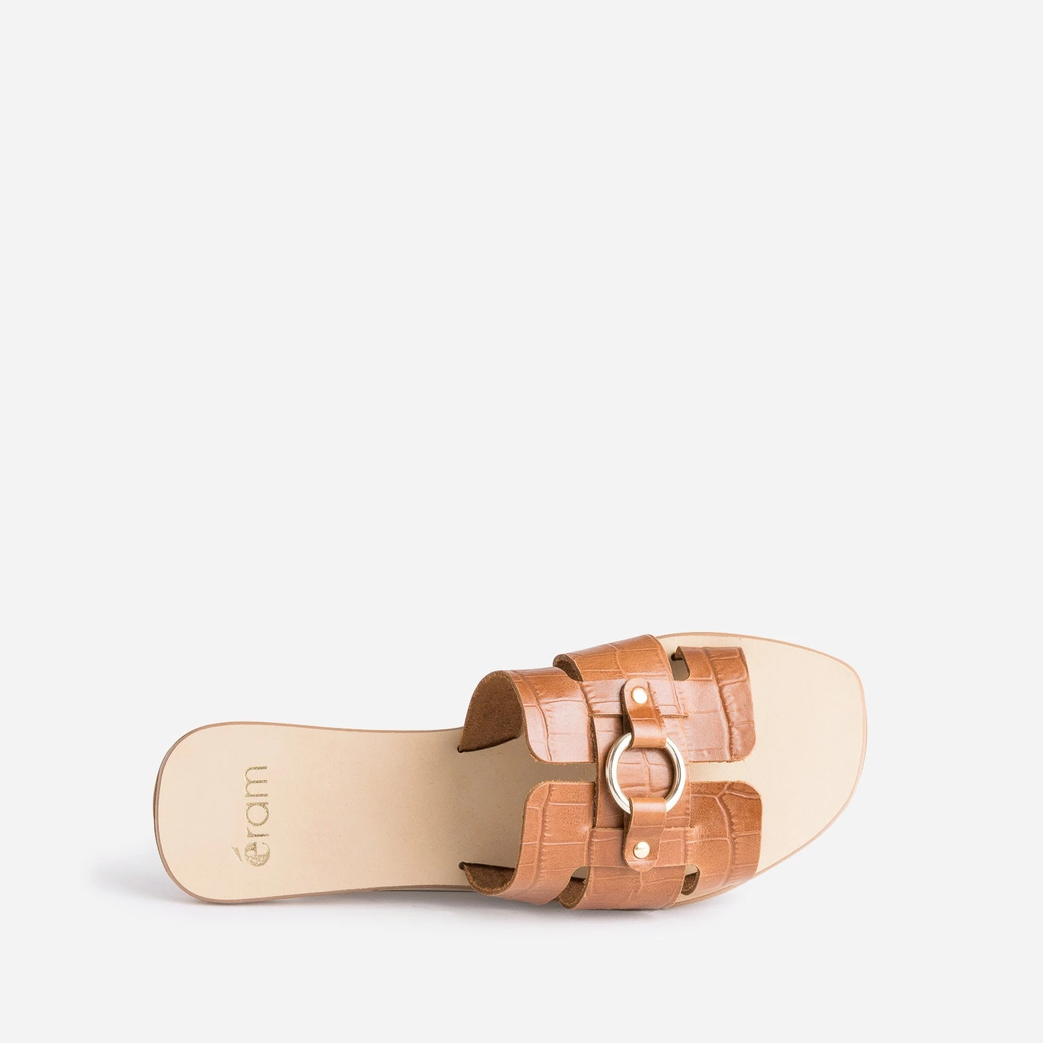 Mule Cognac En Cuir Embossé Croco 8 Mule Cognac En Cuir Embossé Croco – Image 6