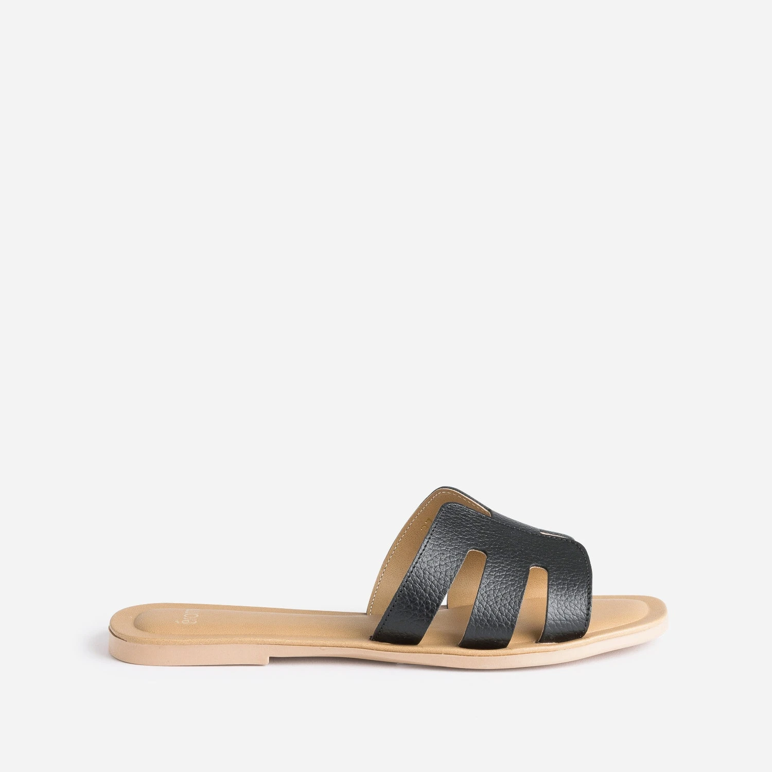 Mule Noire En Cuir Grainé 3 Mule Noire En Cuir Grainé