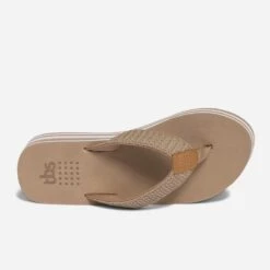 Tong Compensée TBS Beige Rayée Blanc -Caprices Chaussures Boutique WWWERM 10382780603 3