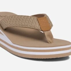 Tong Compensée TBS Beige Rayée Blanc -Caprices Chaussures Boutique WWWERM 10382780603 4