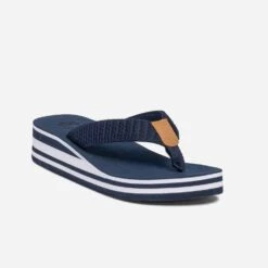 Tong Compensée TBS Marine Rayée Blanc -Caprices Chaussures Boutique WWWERM 10382780604 1