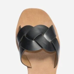 Mule Noire à Bride Tressée -Caprices Chaussures Boutique WWWERM 10382780615 4