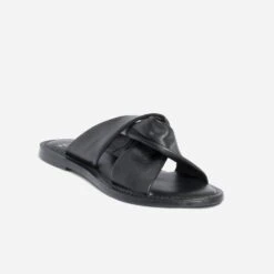 Mule TEXTO Noire En Cuir à Brides Souples Croisées -Caprices Chaussures Boutique WWWERM 10382780618 1