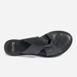 Mule TEXTO Noire En Cuir à Brides Souples Croisées -Caprices Chaussures Boutique WWWERM 10382780618 3