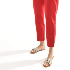 Mule Dorée En Cuir à Brides Tressées -Caprices Chaussures Boutique WWWERM 10382780624 10