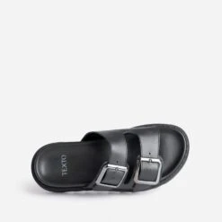 Mule TEXTO Noire En Cuir à Semelle épaisse -Caprices Chaussures Boutique WWWERM 10382780627 4