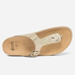 Mule-tong Anatomique Dorée En Cuir Effet Python -Caprices Chaussures Boutique WWWERM 10382780635 3