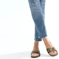 Mule Anatomique Noire En Cuir Velours Imprimé Confettis Dorés -Caprices Chaussures Boutique WWWERM 10382780638 10