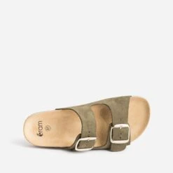 Mule Anatomique Kaki En Cuir Velours -Caprices Chaussures Boutique WWWERM 10382780640 4