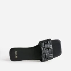 Mule TEXTO Noire à Bride Tressée -Caprices Chaussures Boutique WWWERM 10382780661 4