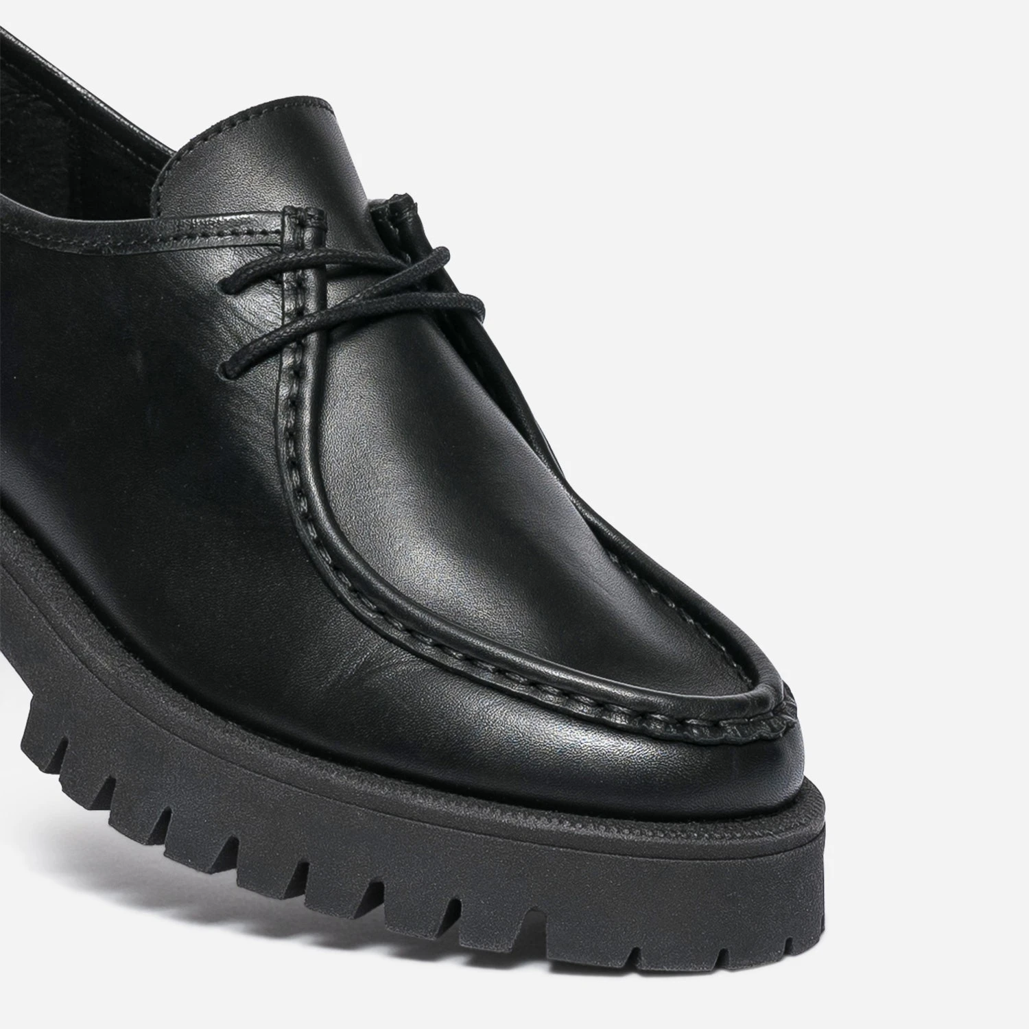 Derby TEXTO Noir éco-conçu Cuir à Semelle Crantée 8 Derby TEXTO Noir éco-conçu Cuir à Semelle Crantée – Image 6