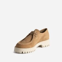 Derby TEXTO Beige En Cuir Velours Semelle Crantée -Caprices Chaussures Boutique WWWERM 10383310002 2