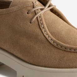 Derby TEXTO Beige En Cuir Velours Semelle Crantée -Caprices Chaussures Boutique WWWERM 10383310002 5