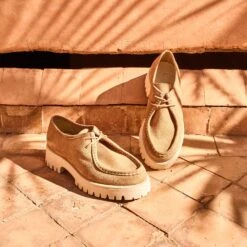 Derby TEXTO Beige En Cuir Velours Semelle Crantée -Caprices Chaussures Boutique WWWERM 10383310002 8