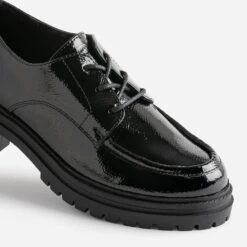 Derby TEXTO Noir Verni Semelle Crantée -Caprices Chaussures Boutique WWWERM 10383310010 5