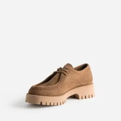 Derby TEXTO Cognac éco-conçu Cuir Velours Cranté -Caprices Chaussures Boutique WWWERM 10383310011 2