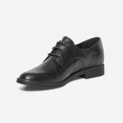 Derby Noir Embossé Python -Caprices Chaussures Boutique WWWERM 10383310427 2