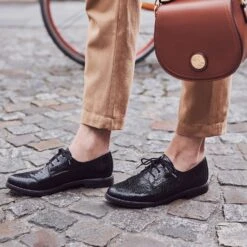 Derby Noir Embossé Python -Caprices Chaussures Boutique WWWERM 10383310427 8