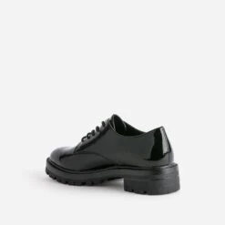 Derby TEXTO Noir Verni à Semelle Crantée -Caprices Chaussures Boutique WWWERM 10383310732 3