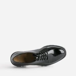 Derby TEXTO Noir Verni à Semelle Crantée -Caprices Chaussures Boutique WWWERM 10383310732 4