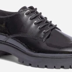 Derby TEXTO Noir Verni à Semelle Crantée -Caprices Chaussures Boutique WWWERM 10383310732 5