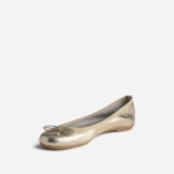 Ballerine Dorée En Cuir Avec Nœud -Caprices Chaussures Boutique WWWERM 10383400002 2