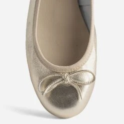 Ballerine Dorée En Cuir Avec Nœud -Caprices Chaussures Boutique WWWERM 10383400002 5
