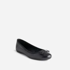 Ballerine Noire En Cuir Avec Noeud -Caprices Chaussures Boutique WWWERM 10383400003 1