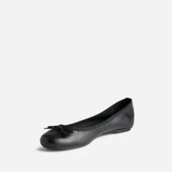 Ballerine Noire En Cuir Avec Noeud -Caprices Chaussures Boutique WWWERM 10383400003 2