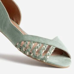 Ballerine Vert Sauge Suédée Et Dorée Open-toe -Caprices Chaussures Boutique WWWERM 10383400014 5