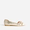 Ballerine Dorée Métallisée Froissée Open-toe -Caprices Chaussures Boutique WWWERM 10383400015 0