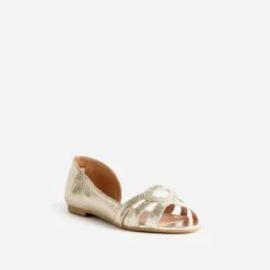 Ballerine Dorée Métallisée Froissée Open-toe 8 Ballerine Dorée Métallisée Froissée Open-toe -Caprices Chaussures Boutique WWWERM 10383400015 1