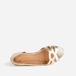 Ballerine Dorée Métallisée Froissée Open-toe 11 Ballerine Dorée Métallisée Froissée Open-toe -Caprices Chaussures Boutique WWWERM 10383400015 4