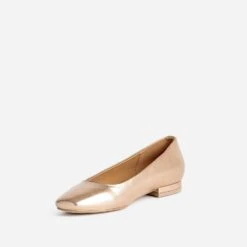 Ballerine Rose Cuivré Métallisé à Bout Carré -Caprices Chaussures Boutique WWWERM 10383400019 2