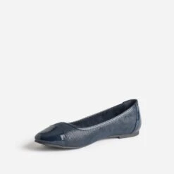 Ballerine Marine Effet Python Et Verni -Caprices Chaussures Boutique WWWERM 10383400040 2