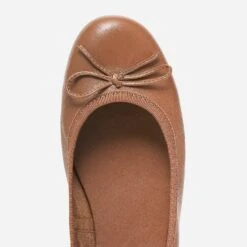 Ballerine Cognac En Cuir à Petit Noeud -Caprices Chaussures Boutique WWWERM 10383400068 5
