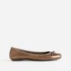 Ballerine Bronze En Cuir à Petit Nœud -Caprices Chaussures Boutique WWWERM 10383400069 0
