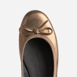 Ballerine Bronze En Cuir à Petit Nœud -Caprices Chaussures Boutique WWWERM 10383400069 5