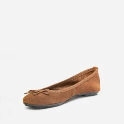Ballerine Marron En Cuir Velours à Petit Nœud 10 Ballerine Marron En Cuir Velours à Petit Nœud -Caprices Chaussures Boutique WWWERM 10383400070 2