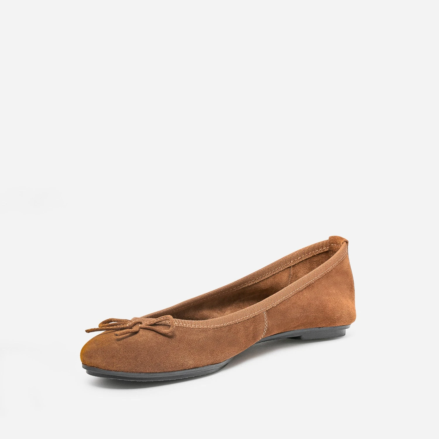 Ballerine Marron En Cuir Velours à Petit Nœud 5 Ballerine Marron En Cuir Velours à Petit Nœud – Image 3