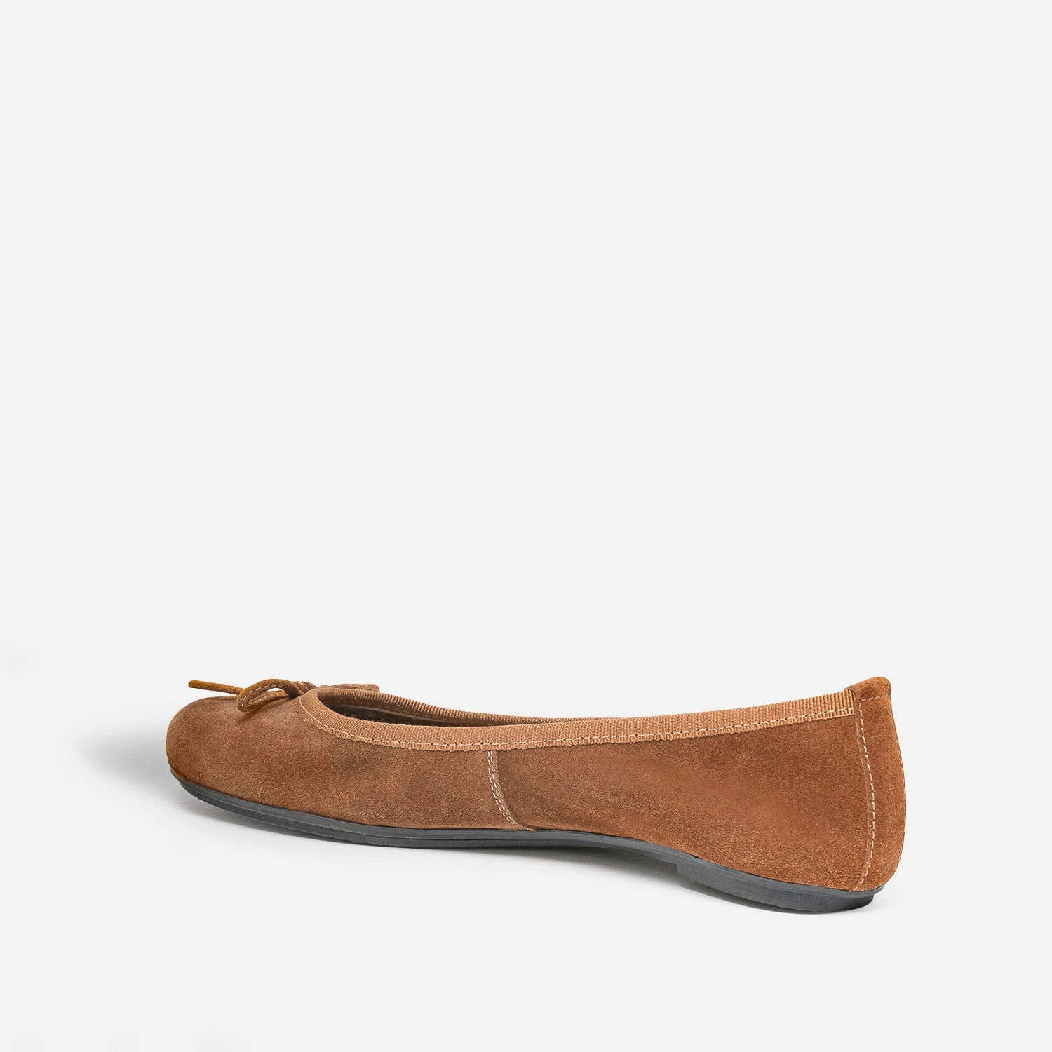 Ballerine Marron En Cuir Velours à Petit Nœud 6 Ballerine Marron En Cuir Velours à Petit Nœud – Image 4