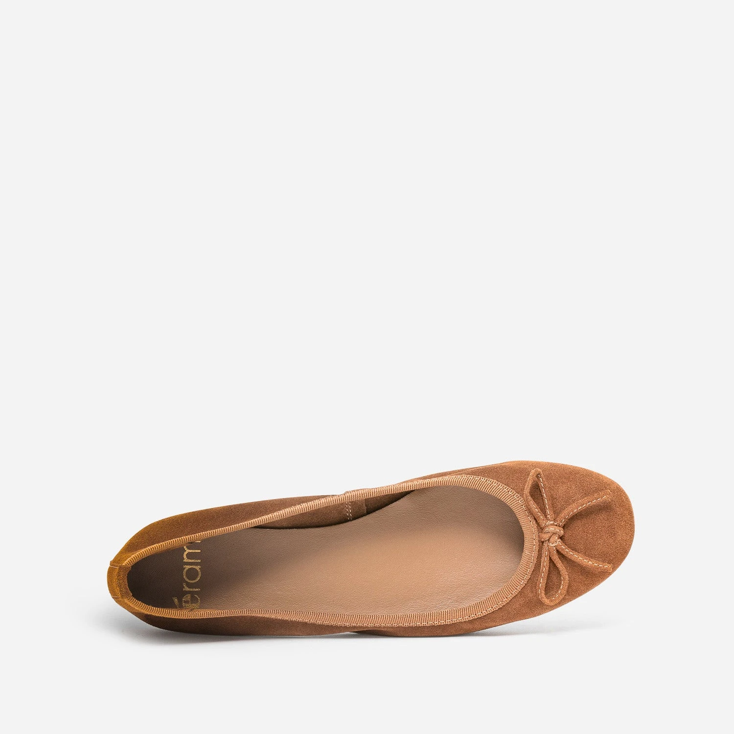 Ballerine Marron En Cuir Velours à Petit Nœud 7 Ballerine Marron En Cuir Velours à Petit Nœud – Image 5