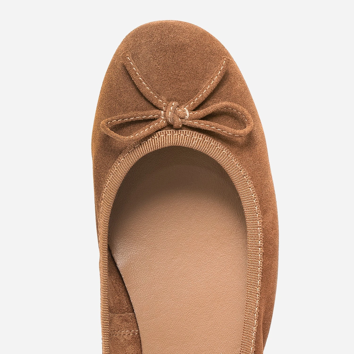 Ballerine Marron En Cuir Velours à Petit Nœud 8 Ballerine Marron En Cuir Velours à Petit Nœud – Image 6