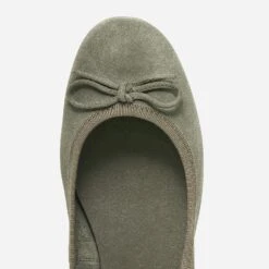 Ballerine Kaki En Cuir Velours à Petit Noeud -Caprices Chaussures Boutique WWWERM 10383400097 5