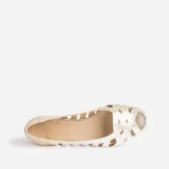 Ballerine Open-toe Dorée En Cuir Effet Python -Caprices Chaussures Boutique WWWERM 10383400496 4