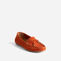 Mocassin Rouge Orangé En Cuir Velours -Caprices Chaussures Boutique WWWERM 10383580046 1