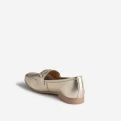 Mocassin Doré En Cuir Avec Patte Tressée -Caprices Chaussures Boutique WWWERM 10383580085 3