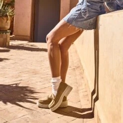 Mocassin Crantée TEXTO Beige En Cuir Velours -Caprices Chaussures Boutique WWWERM 10383580087 8