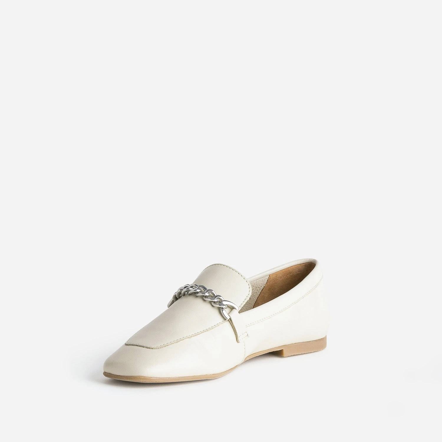 Mocassin écru En Cuir Chaîne-bijou 5 Mocassin écru En Cuir Chaîne-bijou – Image 3